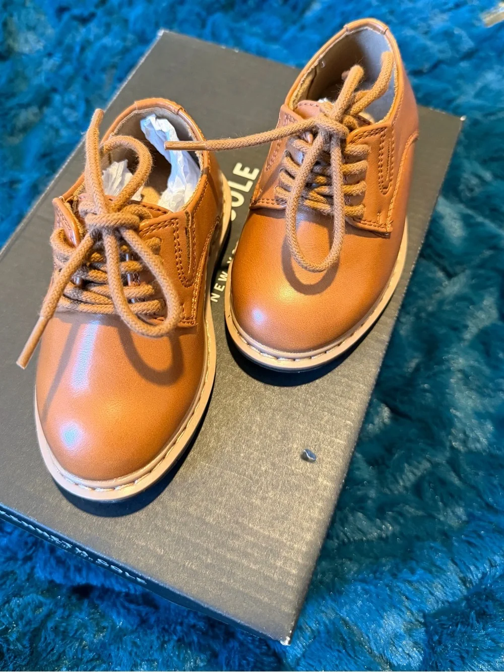 Kenneth Cole Toddler Lace-Up Dress Shoes in Cognac